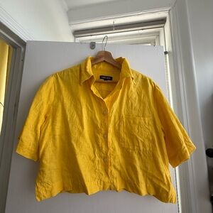 Ilana Kohn yellow cropped Mini Melvin Shirt
